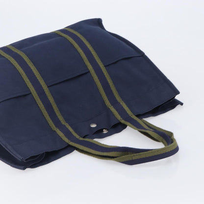 Hermes Fourre Tout Toile, Navy, Canvas, Tote Bag