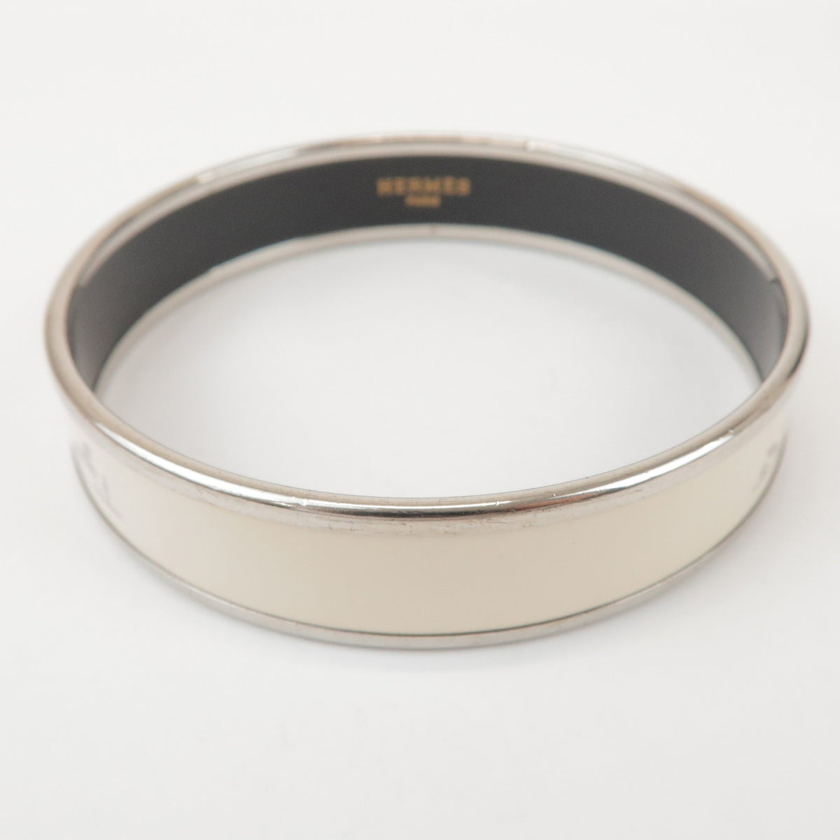 Hermes Caleche Bangle Enamel, Silver, Silver Plated, Bracelet