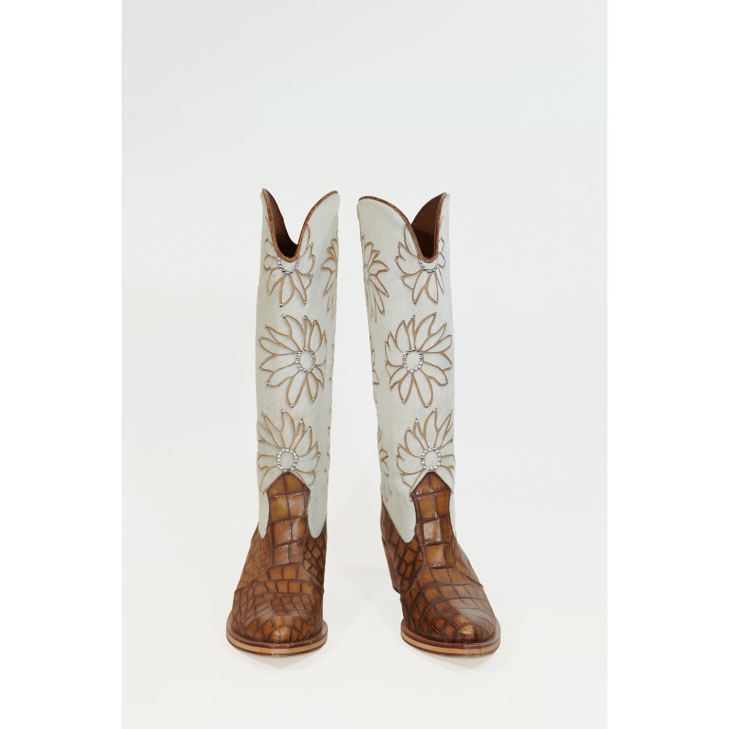 Amara Boots 41 Brown Cream Western