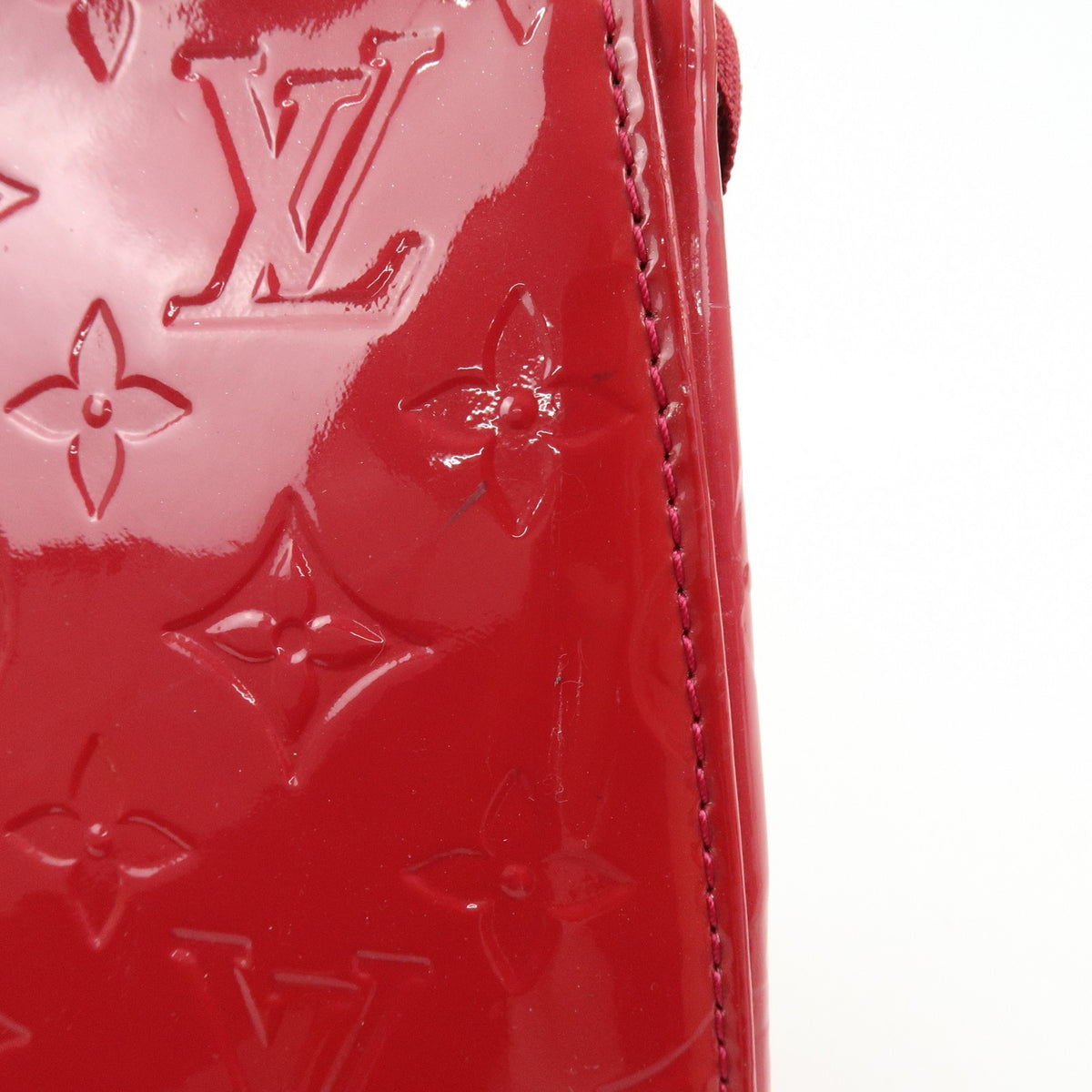 Louis Vuitton Brea Monogram Vernis, Red, Leather, Handbag