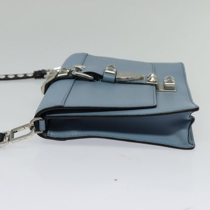Prada Elektra Studded Leather, Blue, Leather, Shoulder Bag