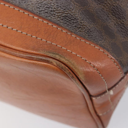 Celine Macadam Shoulder Leather, Brown, Canvas, Crossbody Bag