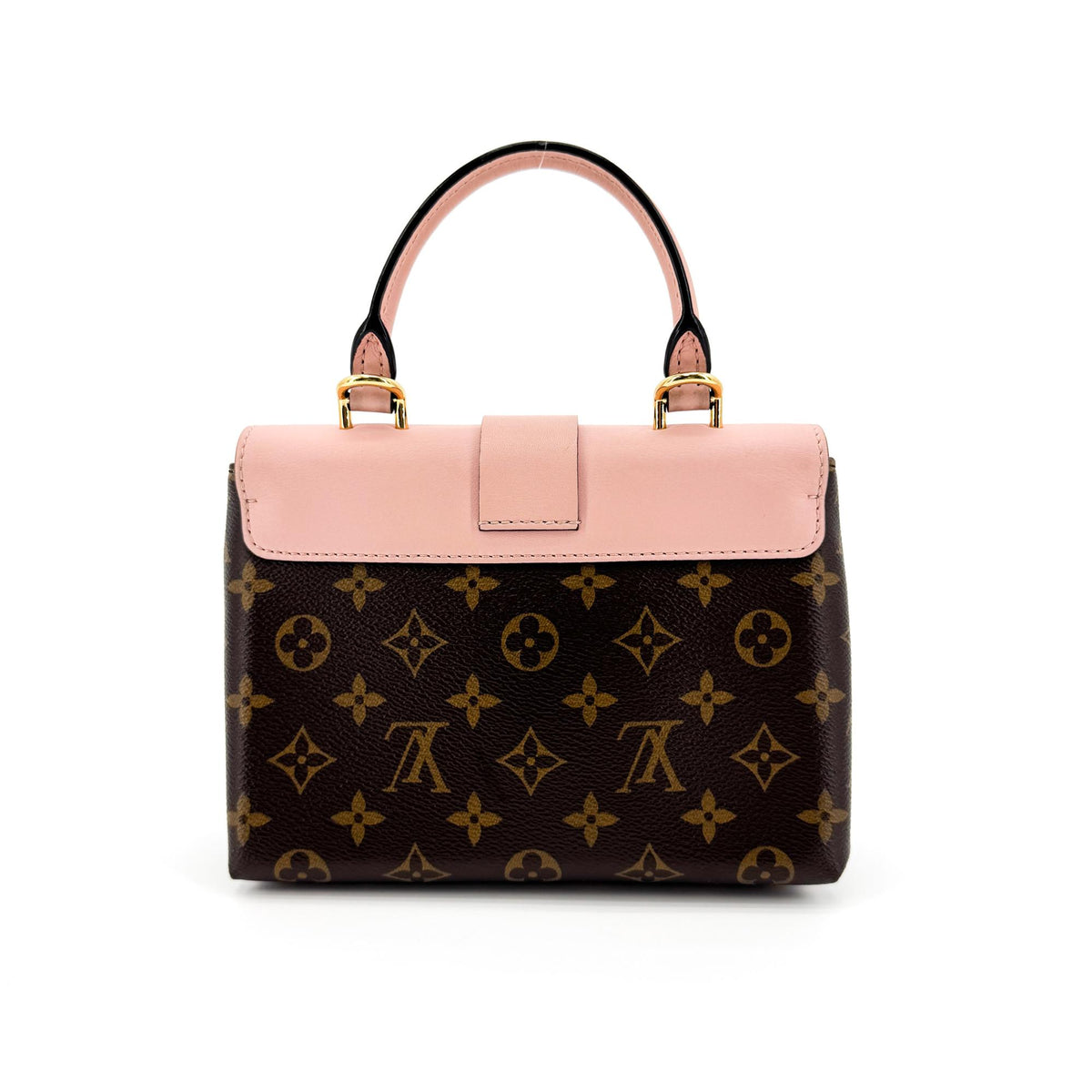 Louis Vuitton Braided Handle Locky Monogram Canvas with Leather, Brown, Canvas, Handbag