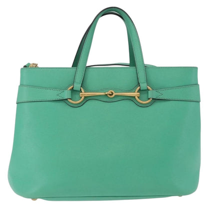 Gucci Bright Bit Convertible Leather, Green, Leather, Tote Bag