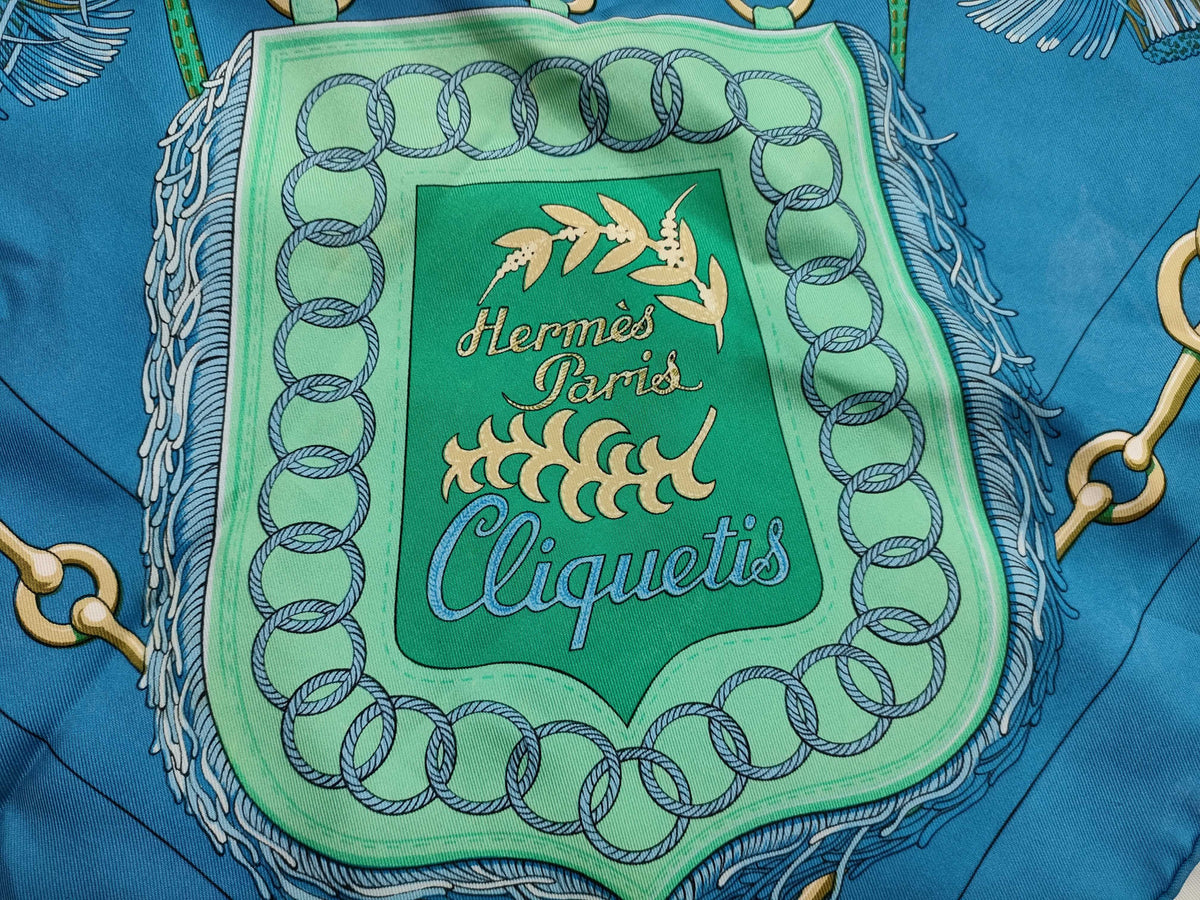 Hermes Carré 90 Silk multicolor, Blue, Cotton, Scarf