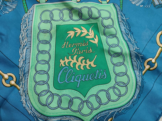 Hermes Carré 90 Silk multicolor, Blue, Cotton, Scarf