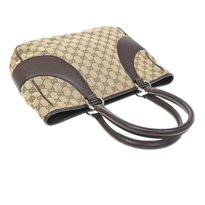 Gucci Vintage Ring Tote GG Canvas with Leather, Brown, Canvas, Tote Bag
