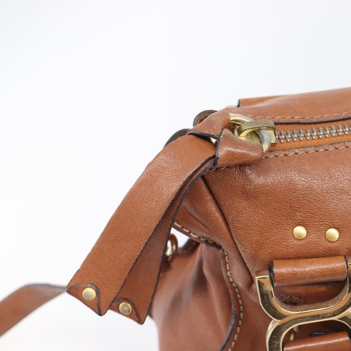 Chloe Marcie Satchel Leather, Brown, Leather, Handbag