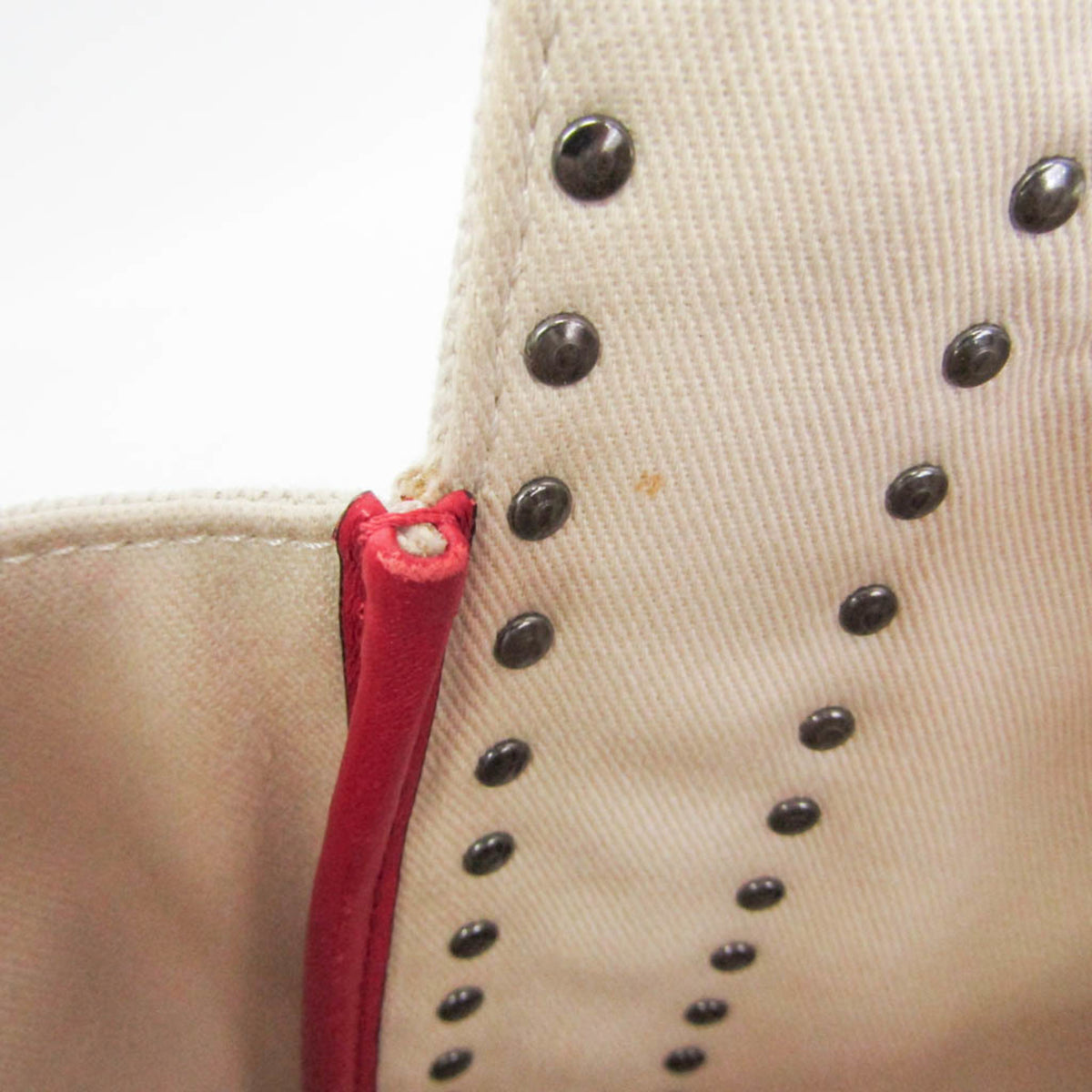 Valentino Garavani Atelier 01 Studded Canvas, Red, Canvas, Tote Bag