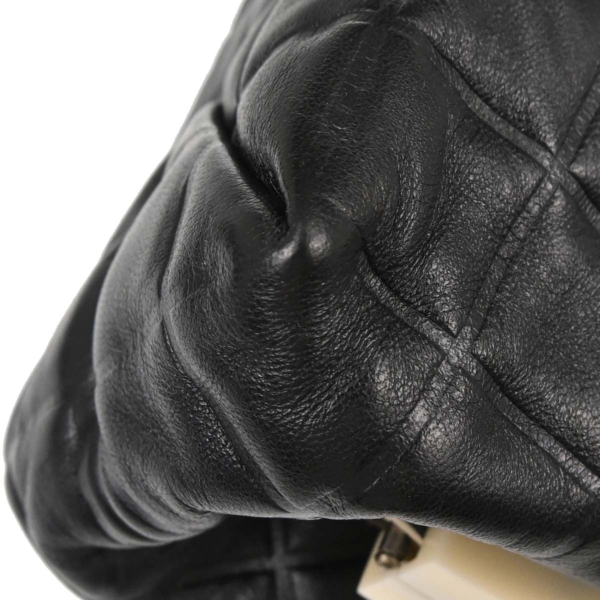 Chanel Chocolate Bar Frame Quilted Lambskin, Black, Leather, Shoulder Bag