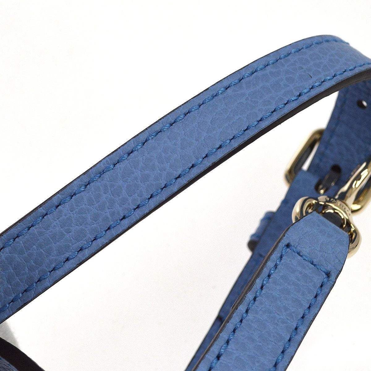 Gucci Interlocking Top Handle Leather, Blue, Leather, Handbag