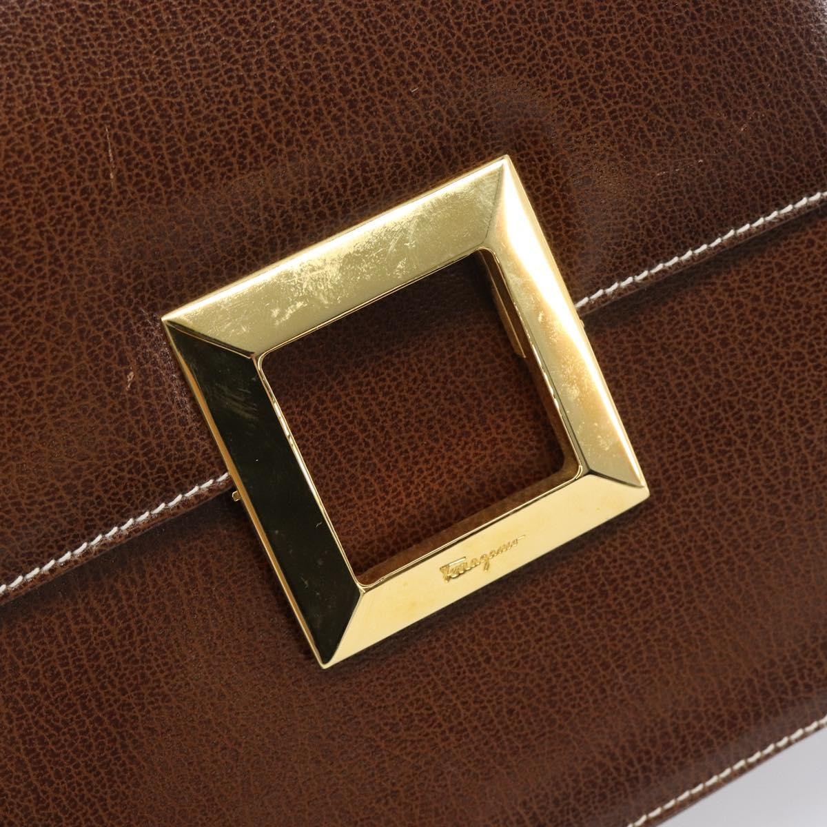 Salvatore Ferragamo Shoulder Bag Leather, Brown, Leather, Shoulder Bag