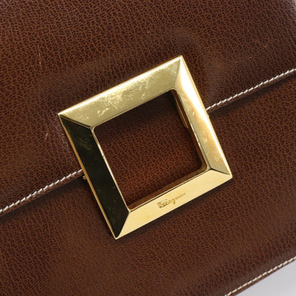 Salvatore Ferragamo Shoulder Bag Leather, Brown, Leather, Shoulder Bag