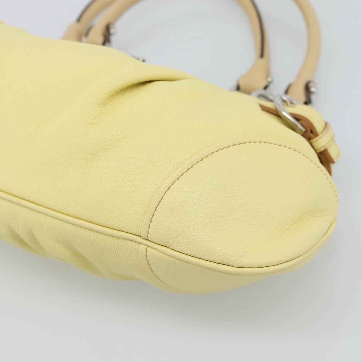 Salvatore Ferragamo Gancini Leather, Yellow, Leather, Handbag