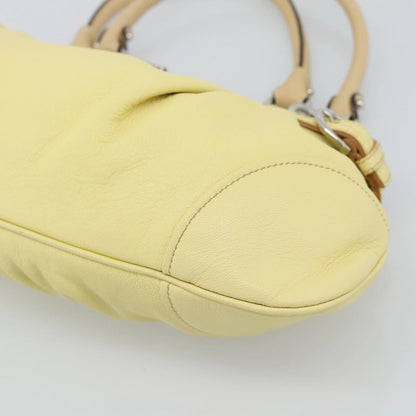 Salvatore Ferragamo Gancini Leather, Yellow, Leather, Handbag