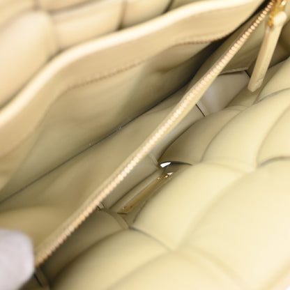 Bottega Veneta Cassette Padded Maxi Intrecciato Leather, Beige, Leather, Crossbody Bag