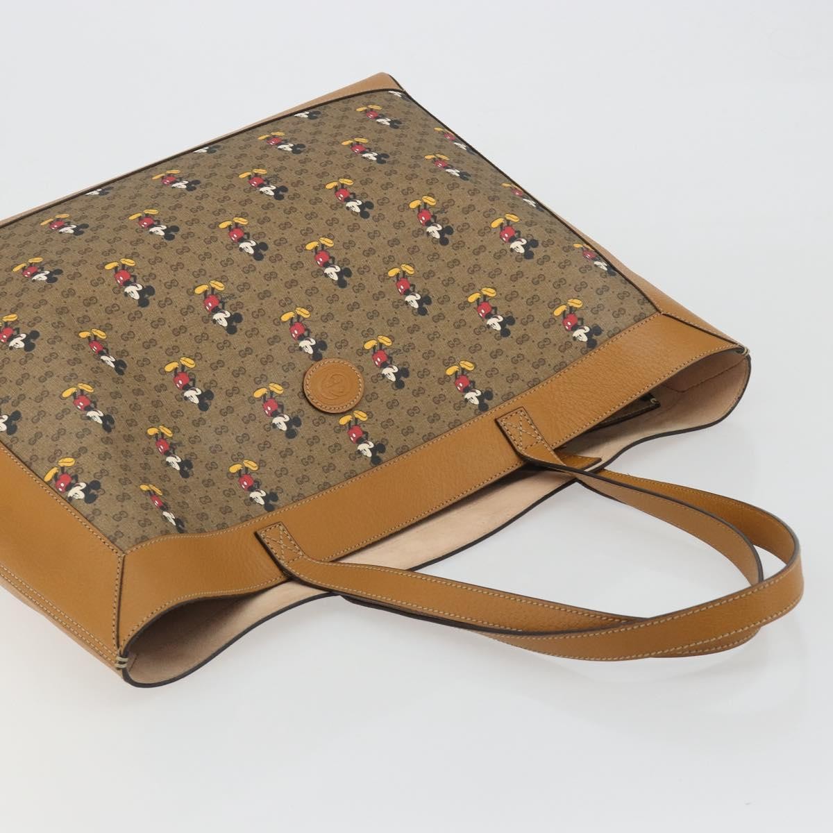 Gucci Disney Mickey Mouse Soft Open Printed Mini GG Coated Canvas, Beige, Canvas, Tote Bag