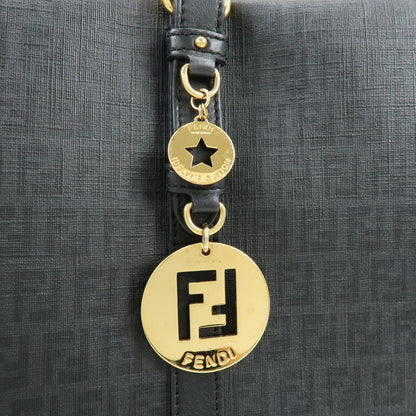Fendi Superstar Zucchino Coated Canvas, Black, Canvas, Tote Bag