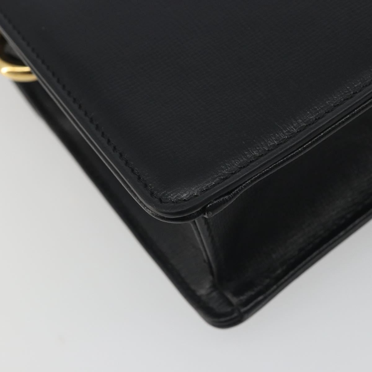 Gucci GG Ring Leather, Black, Leather, Shoulder Bag