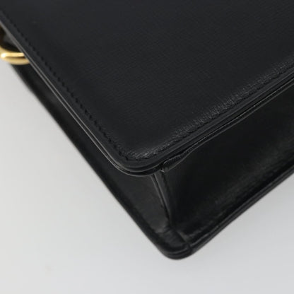 Gucci GG Ring Leather, Black, Leather, Shoulder Bag