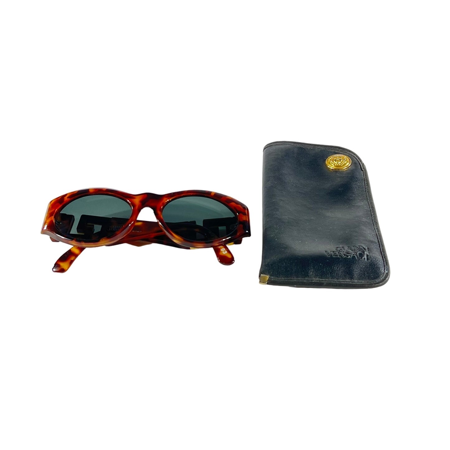 Gianni Versace Greek Key Sunglasses Tortoise