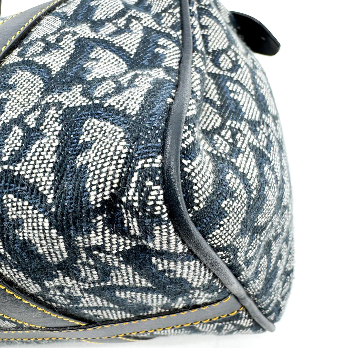 Christian Dior Vintage Trotter Boston Diorissimo Canvas, Blue, Canvas, Handbag