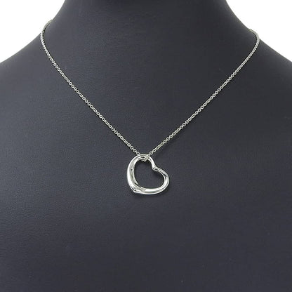 Tiffany & Co. Elsa Peretti Open Heart Pendant Sterling Silver, Silver, Silver, Necklace