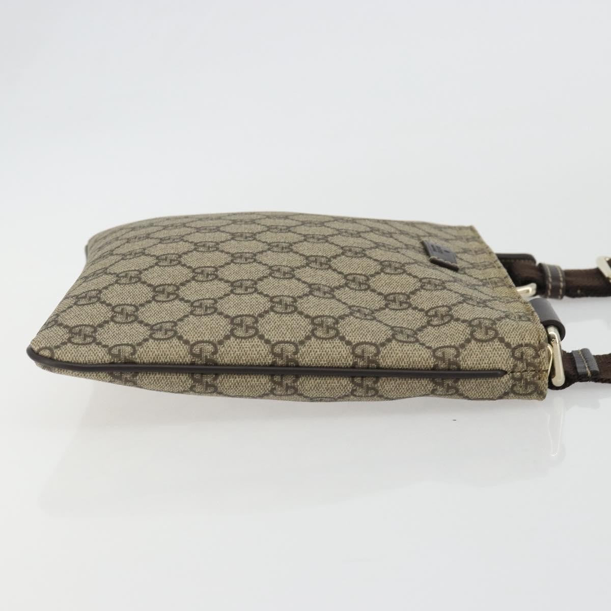 Gucci Zip Top Messenger GG Canvas with Leather, Beige, Canvas, Shoulder Bag
