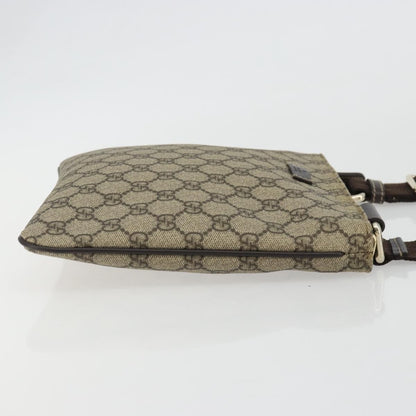 Gucci Zip Top Messenger GG Canvas with Leather, Beige, Canvas, Shoulder Bag