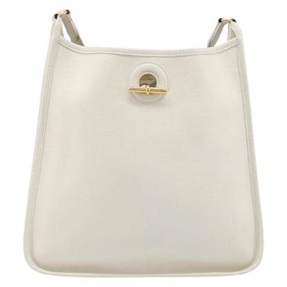 Hermes Vespa Courchevel, White, Leather, Shoulder Bag