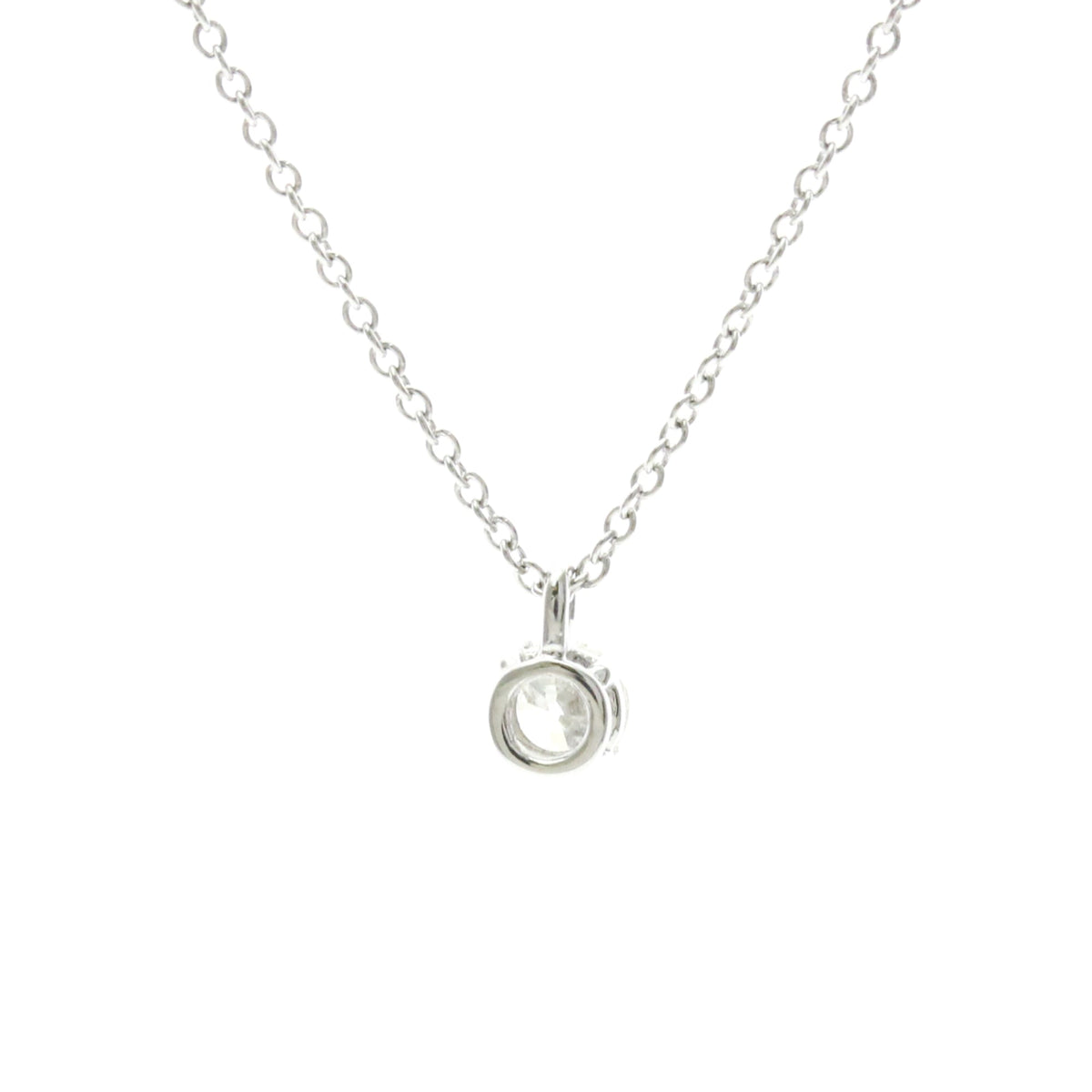 Tiffany & Co. Solitaire Pendant Platinum with Emerald Cut Diamond, Silver, Platinum, Necklace
