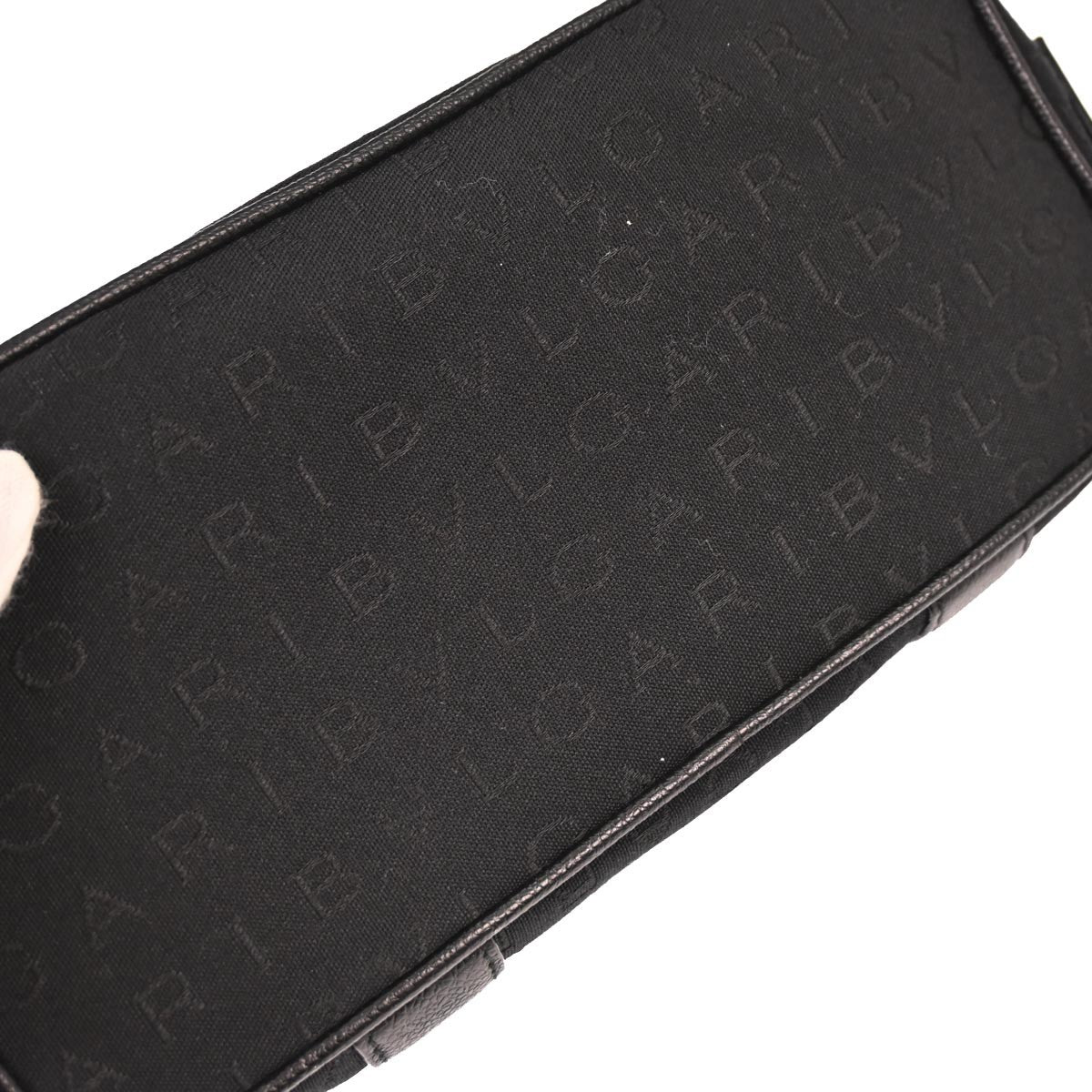 Bvlgari Logomania Canvas, Black, Canvas, Handbag