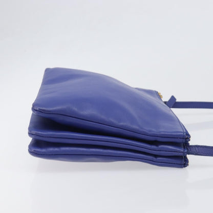 Celine Trio Leather, Blue, Leather, Shoulder Bag