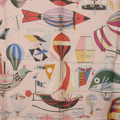 Hermes Carré 90 Silk multicolor, Pink, Silk, Scarf