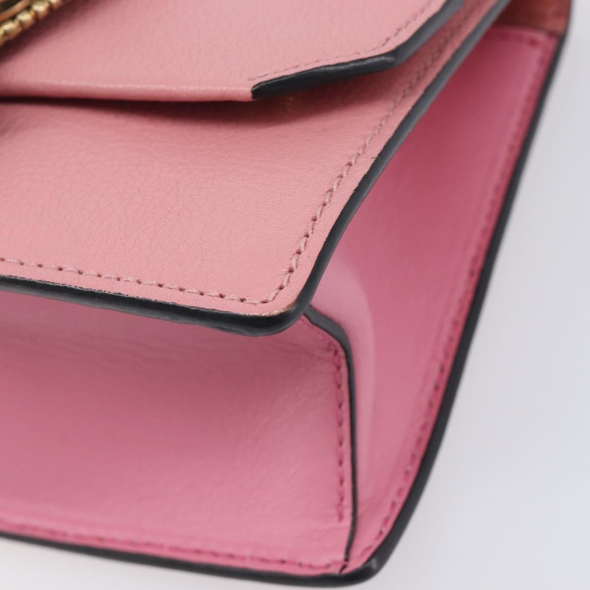 Miu Miu Madras Crystal Flap Leather, Pink, Leather, Crossbody Bag