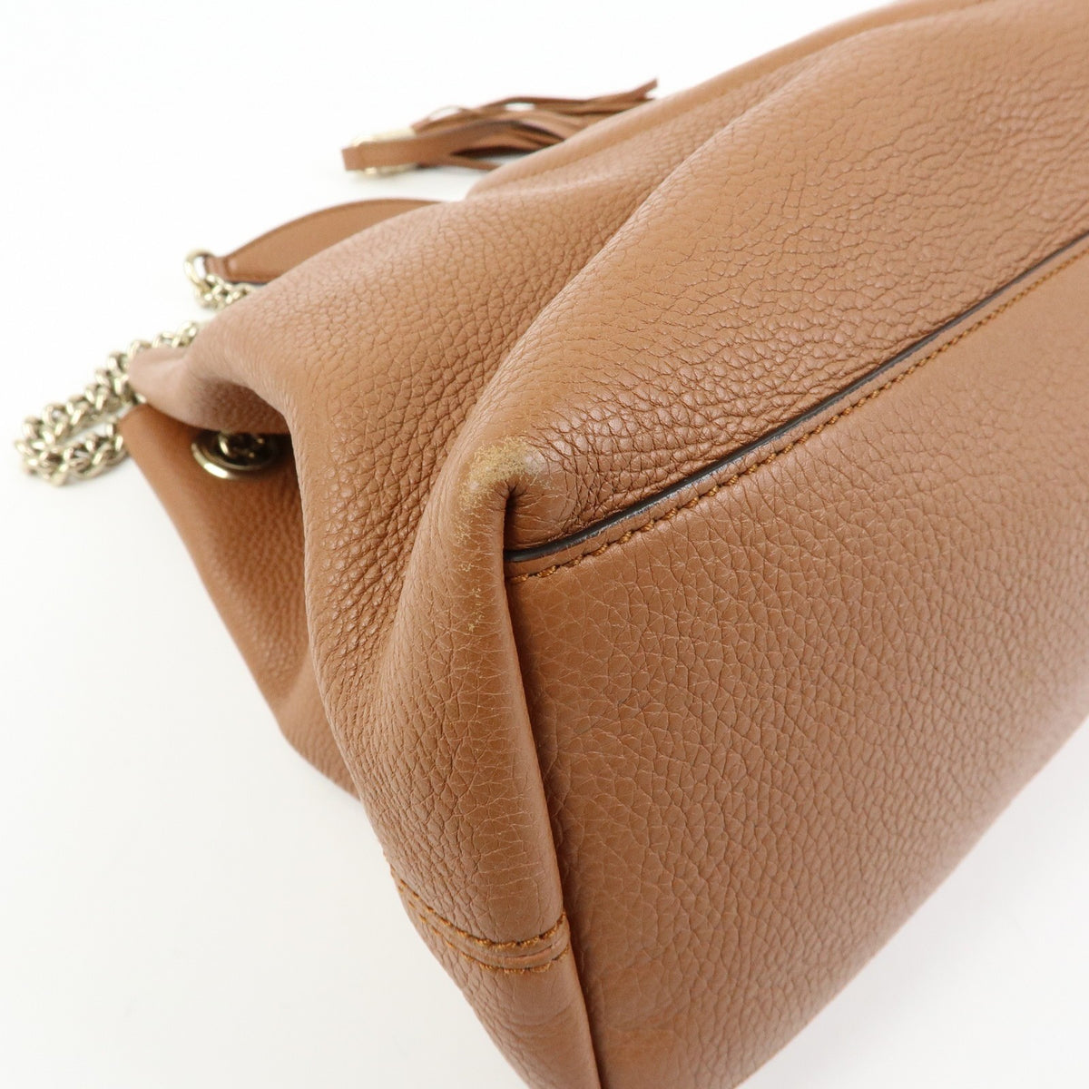 Gucci Soho Chain Strap Leather, Brown, Leather, Shoulder Bag