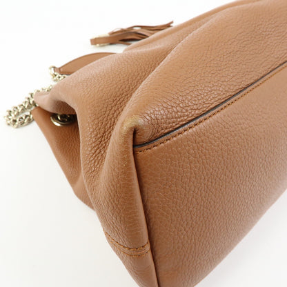 Gucci Soho Chain Strap Leather, Brown, Leather, Shoulder Bag