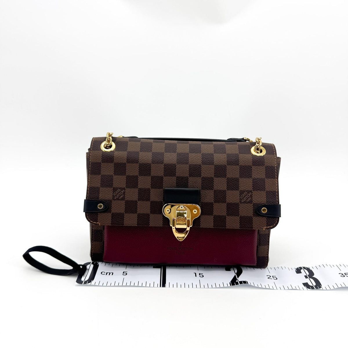 Louis Vuitton Vavin Damier with Leather, Brown, Canvas, Tote Bag
