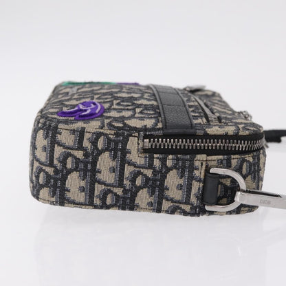 Christian Dior Kenny Scharf Safari Messenger Oblique Canvas with Applique, Navy, Canvas, Handbag