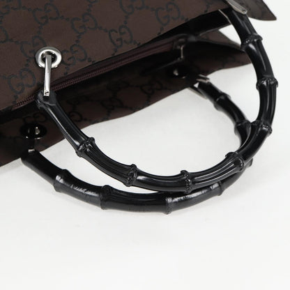 Gucci Bamboo tote bag Canvas, BROWN, CANVAS, Handbag