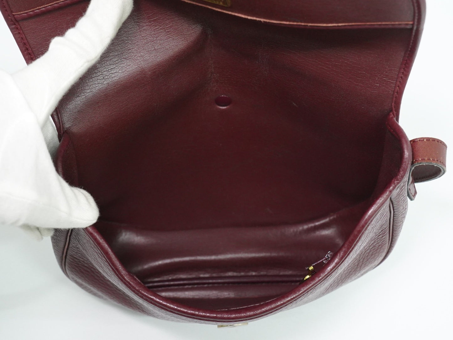Christian Dior Vintage CD Flap Leather, Burgundy, Leather, Shoulder Bag