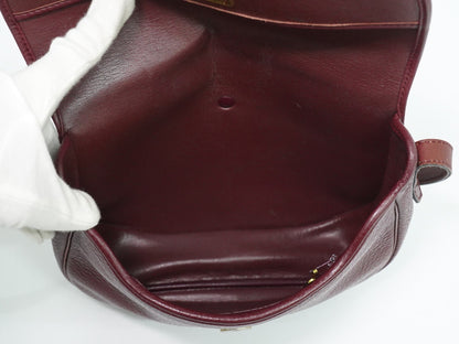 Christian Dior Vintage CD Flap Leather, Burgundy, Leather, Shoulder Bag