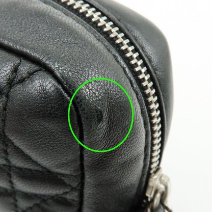Christian Dior Lady Dior Cannage Quilt Leather, Black, Leather, Wallet
