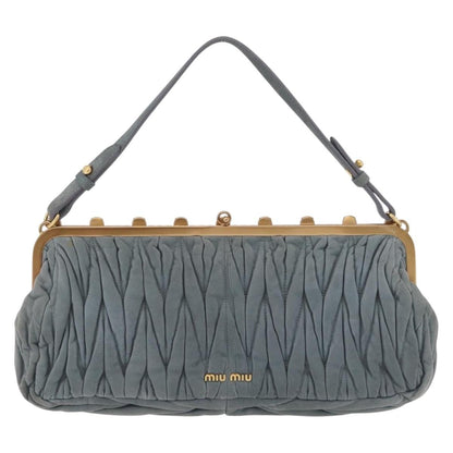 Miu Miu Matelassé Frame Clutch Matelassé Leather, Gray, Suede, Clutch