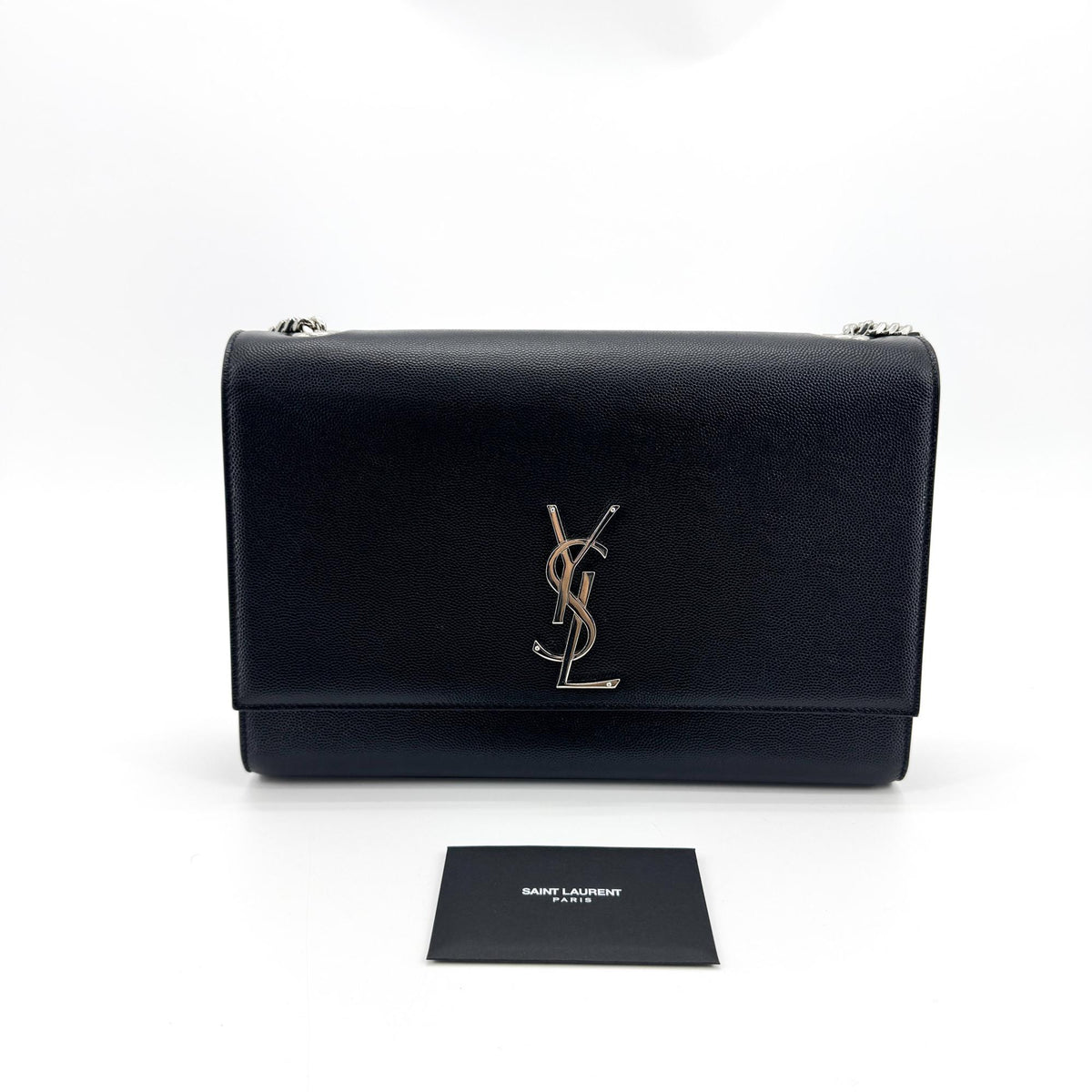 Saint Laurent Classic Monogram Leather, Black, Leather, Crossbody Bag