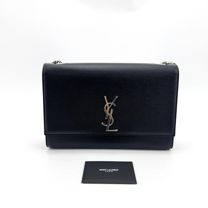 Saint Laurent Classic Monogram Leather, Black, Leather, Crossbody Bag