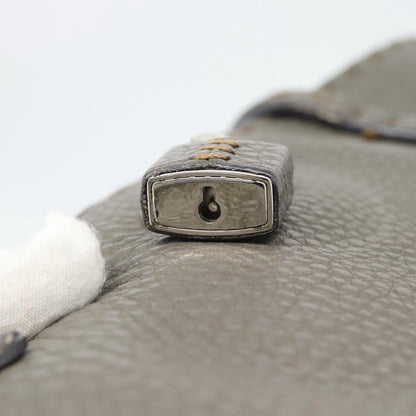 Fendi Selleria Carla Leather, Gray, Leather, Tote Bag