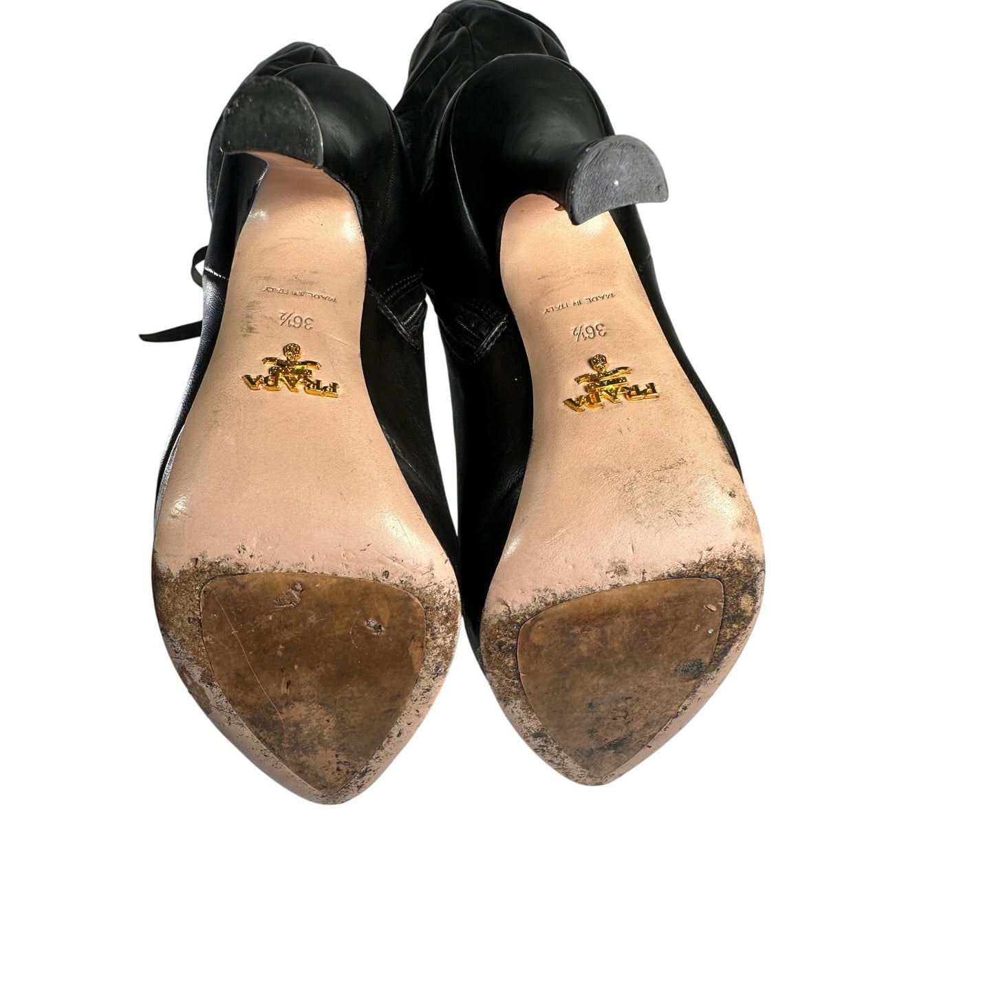 Высокие сапоги до колена PRADA