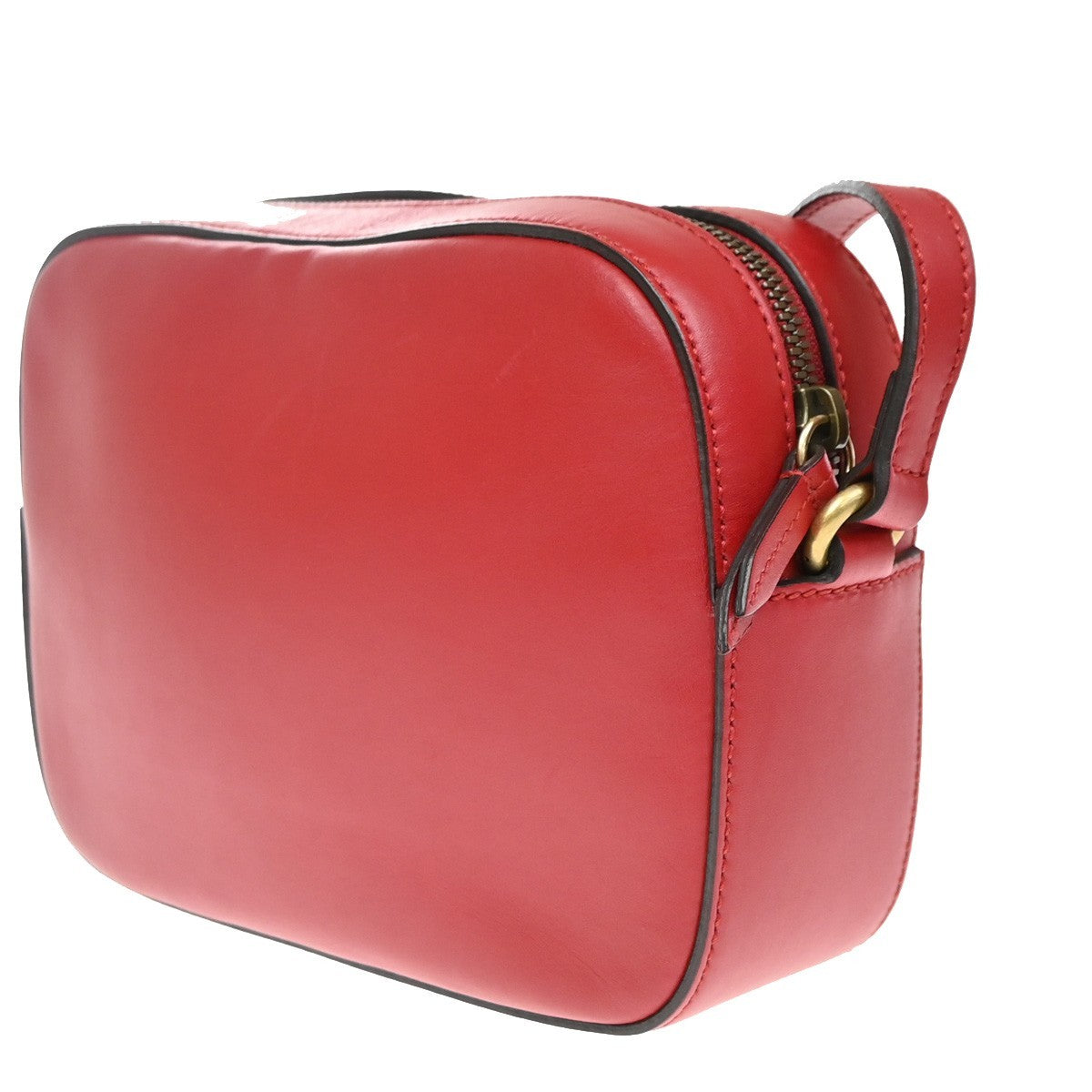 Gucci Bee Web Camera Leather, Red, Leather, Shoulder Bag