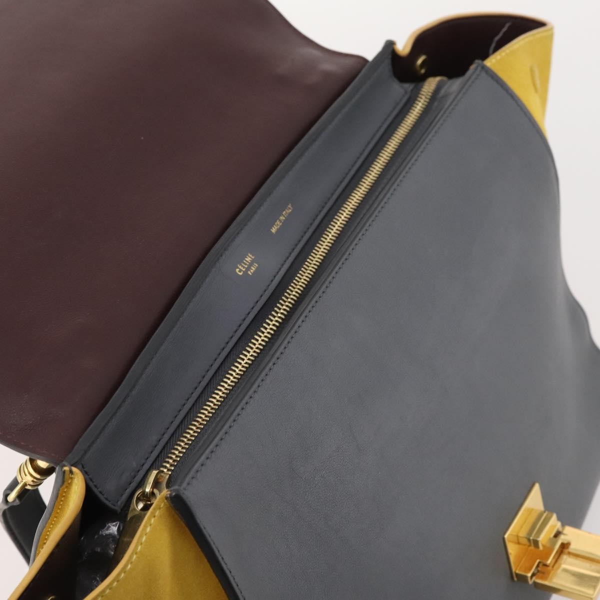 Celine Tricolor Trapeze Leather, Multicolour, Leather, Handbag